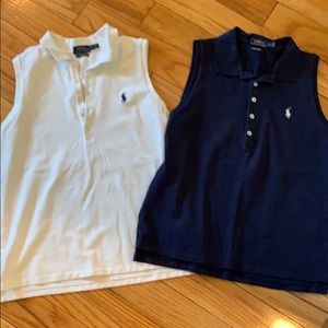 2- Polo stretch mesh sleeveless women’s shirts